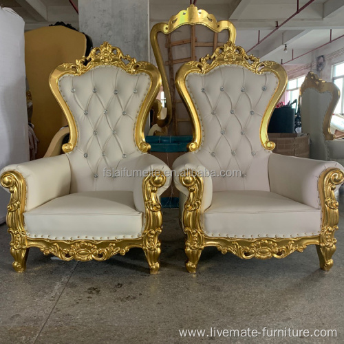 wholesale hotel event gold wooden cheap throne chairs